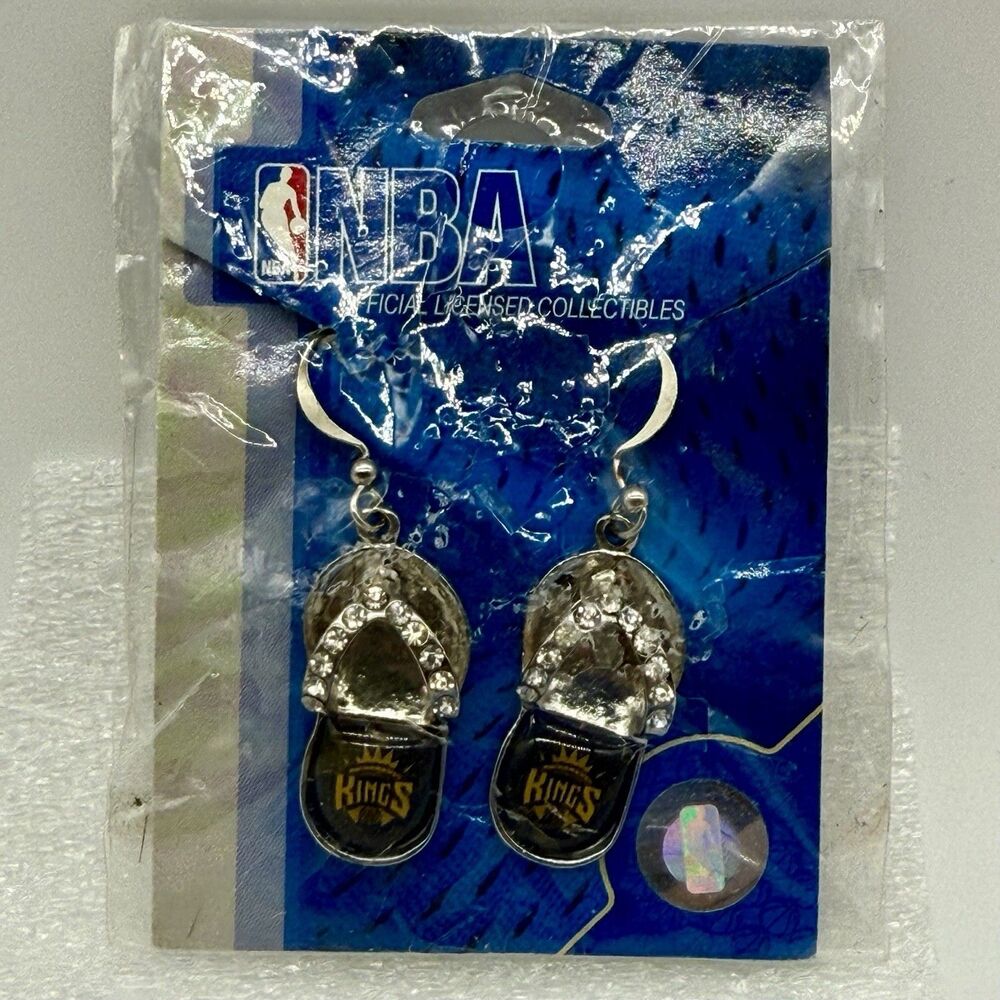 Sacramento Kings Womens Girls Faux Diamond Sandal Earrings New NBA